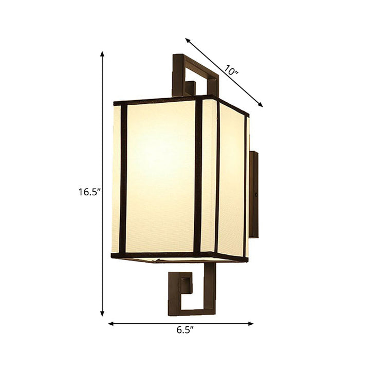 Skørter | 1 Light Living Room Wall Lamp Classic White Wall Light with Rectangular Fabric Shade