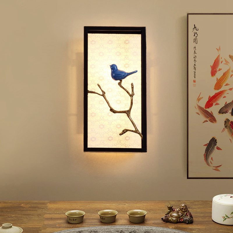 Skørter | 16"/31.5" H Fabric Rectangle Wall Mounted Light Classic 1 Light Living Room Wall Sconce in Black