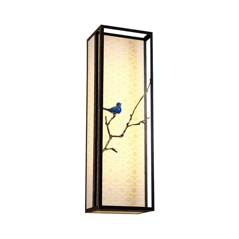 Skørter | 16"/31.5" H Fabric Rectangle Wall Mounted Light Classic 1 Light Living Room Wall Sconce in Black