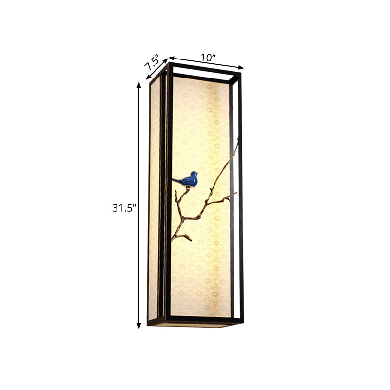 Skørter | 16"/31.5" H Fabric Rectangle Wall Mounted Light Classic 1 Light Living Room Wall Sconce in Black