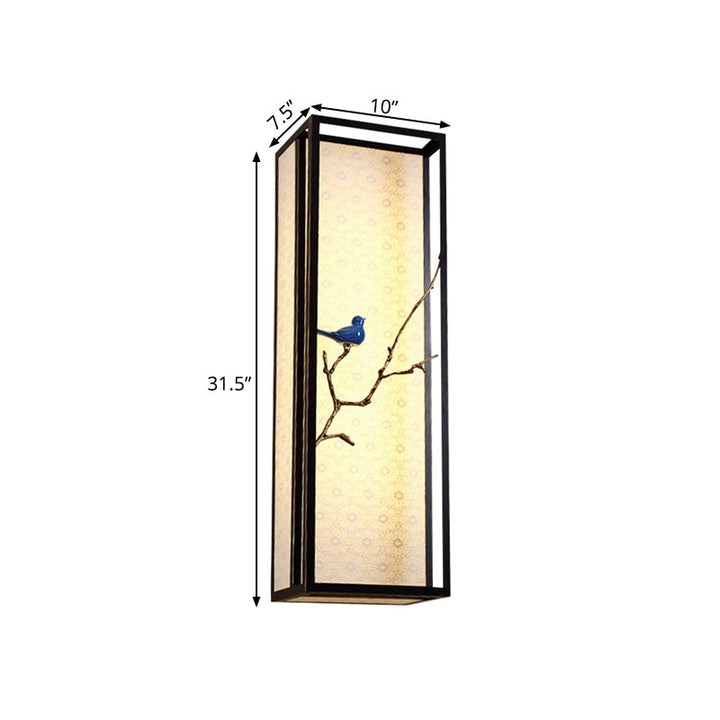 Skørter | 16"/31.5" H Fabric Rectangle Wall Mounted Light Classic 1 Light Living Room Wall Sconce in Black