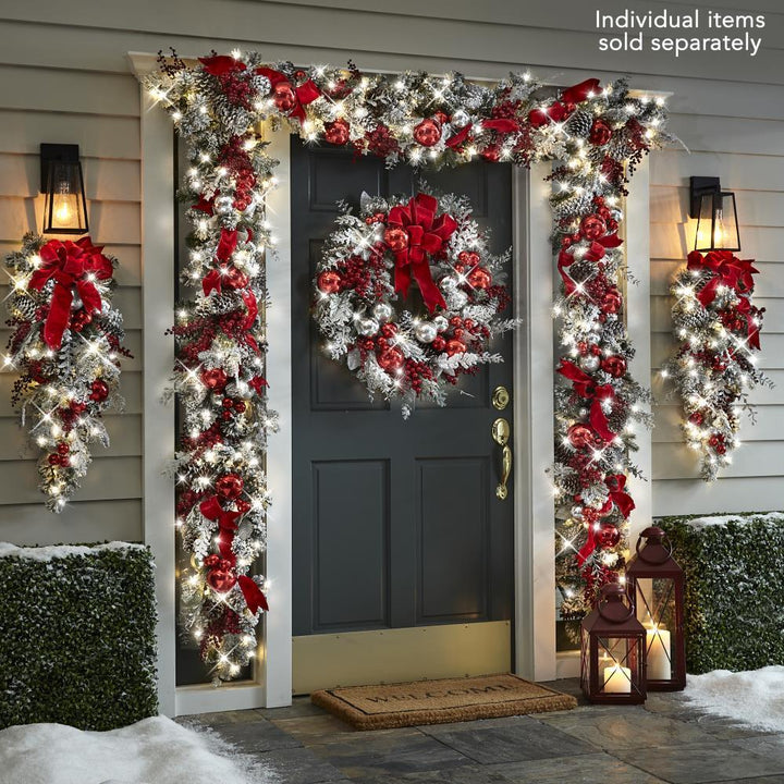 Lisslune | The Cordless Prelit Red And White Holiday Trim