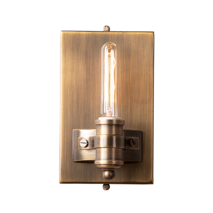 Skørter | 1/2 Heads Bare Bulb Wall Light Vintage Bronze Metal Wall Mount Lamp Fixture with Rectangular Back Plate