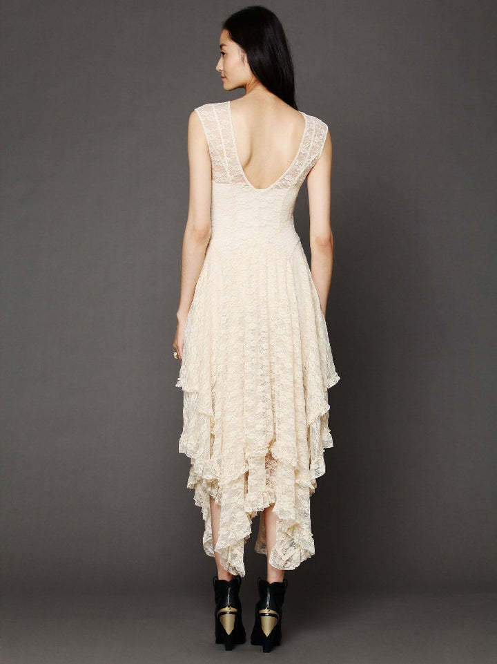 Ladies festive dress with voluminous skirt and sophisticated ruffle details