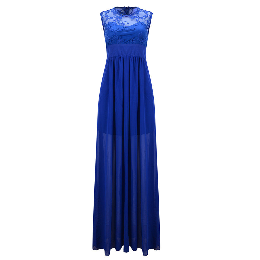 Women's evening dress with floral lace and flared skirt Lisslune