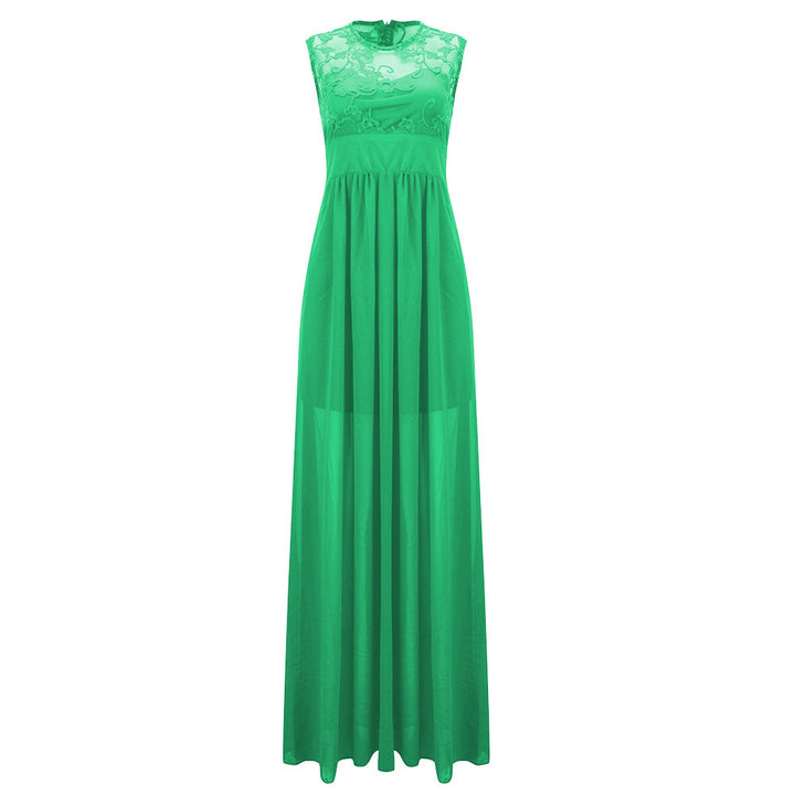 Women's evening dress with floral lace and flared skirt Lisslune