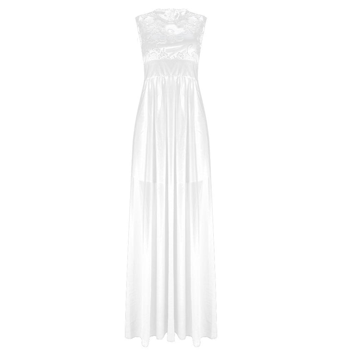 Women's evening dress with floral lace and flared skirt Lisslune