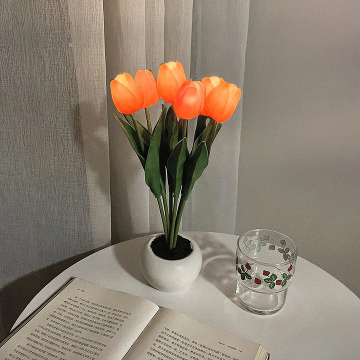 Lisslune | LED Tulip Nightstand Lamp Flower Table Lamp