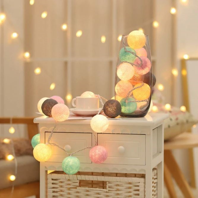 Lisslune | Royallure Cotton Balloon String Lights – Cozy Decoration for Home & Celebrations