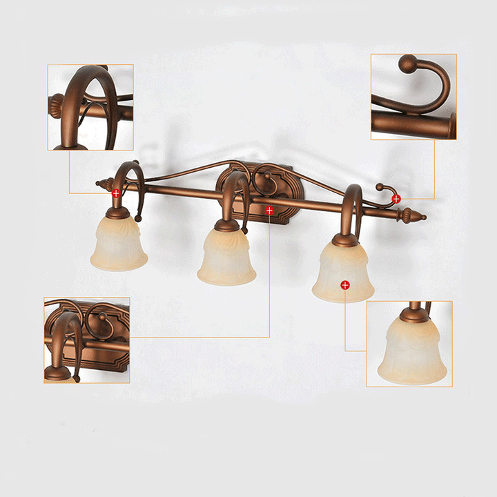 Skørter | 2/3/4 Light Bell Vanity Lamp Vintage Style White Glass Wall Lamp Fixture for Bathroom