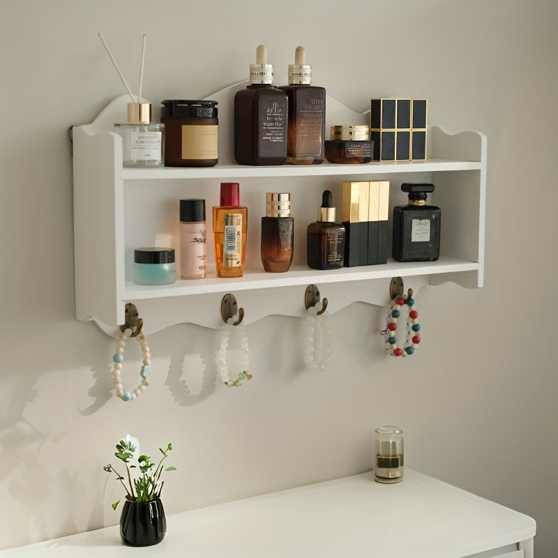 Lisslune | Amerikanischer Stil Kreative Haken für Schlüssel, Wandmontierter Lagerregal für den Eingang, Vintage Holzkiste mit Kleiderhaken, Utility Regale