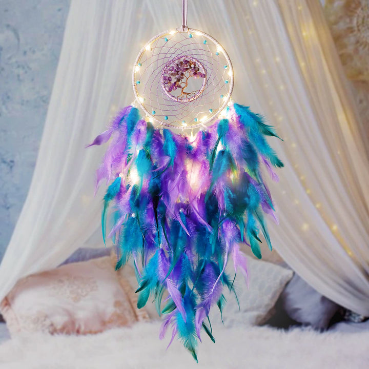 Lisslune | Frendorf Crystal Tree of Life Feather Glow Dreamcatcher