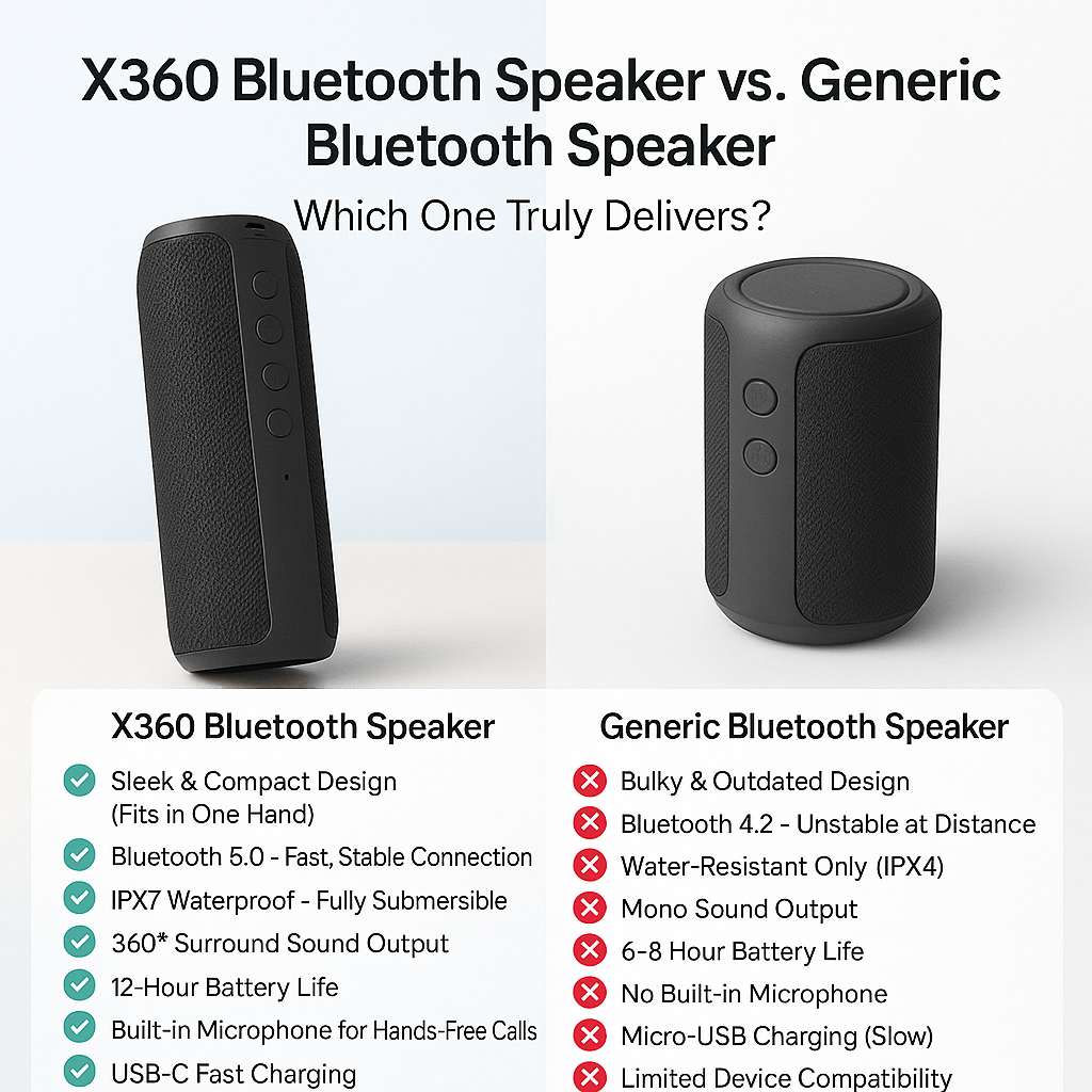 Lisslune | Best Waterproof Bluetooth Wireless Speaker x360 Compact Small