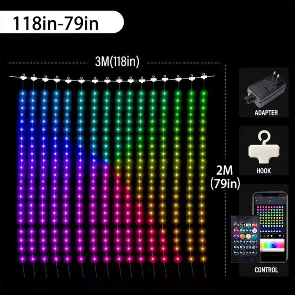 Lisslune | Color Waves LED Curtain Sync Lights