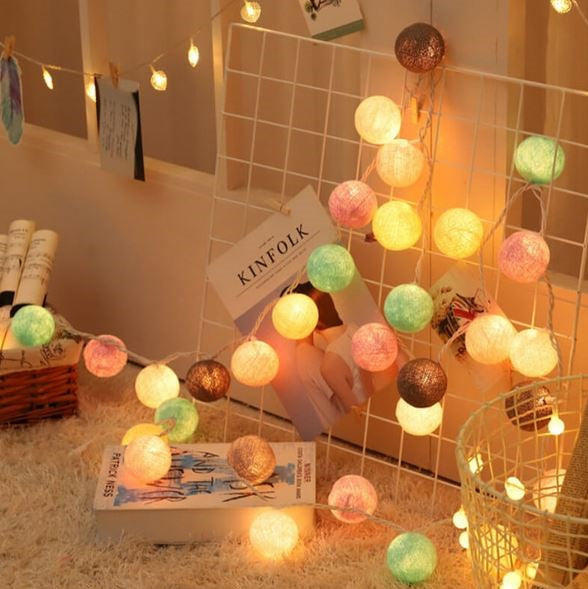 Lisslune | Royallure Cotton Balloon String Lights – Cozy Decoration for Home & Celebrations