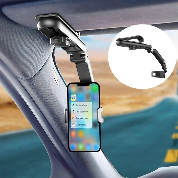 Lisslune | Sun visor phone holder for the car Multifunctional 360° rotating sun visor phone holder for Iphone/Samsung/Android