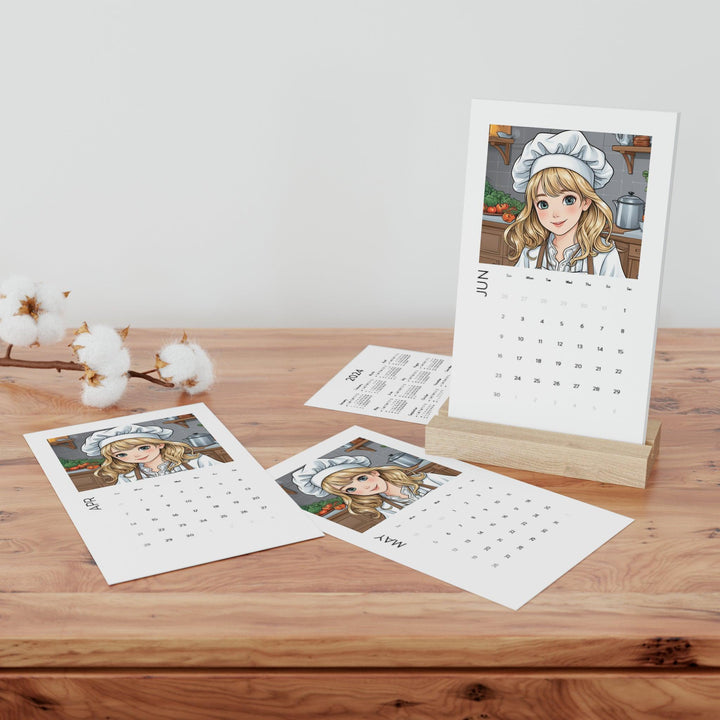 Lisslune | 2024 Sustainable Young Chef Customizable Photo Desk Calendar with Eco-Friendly Design