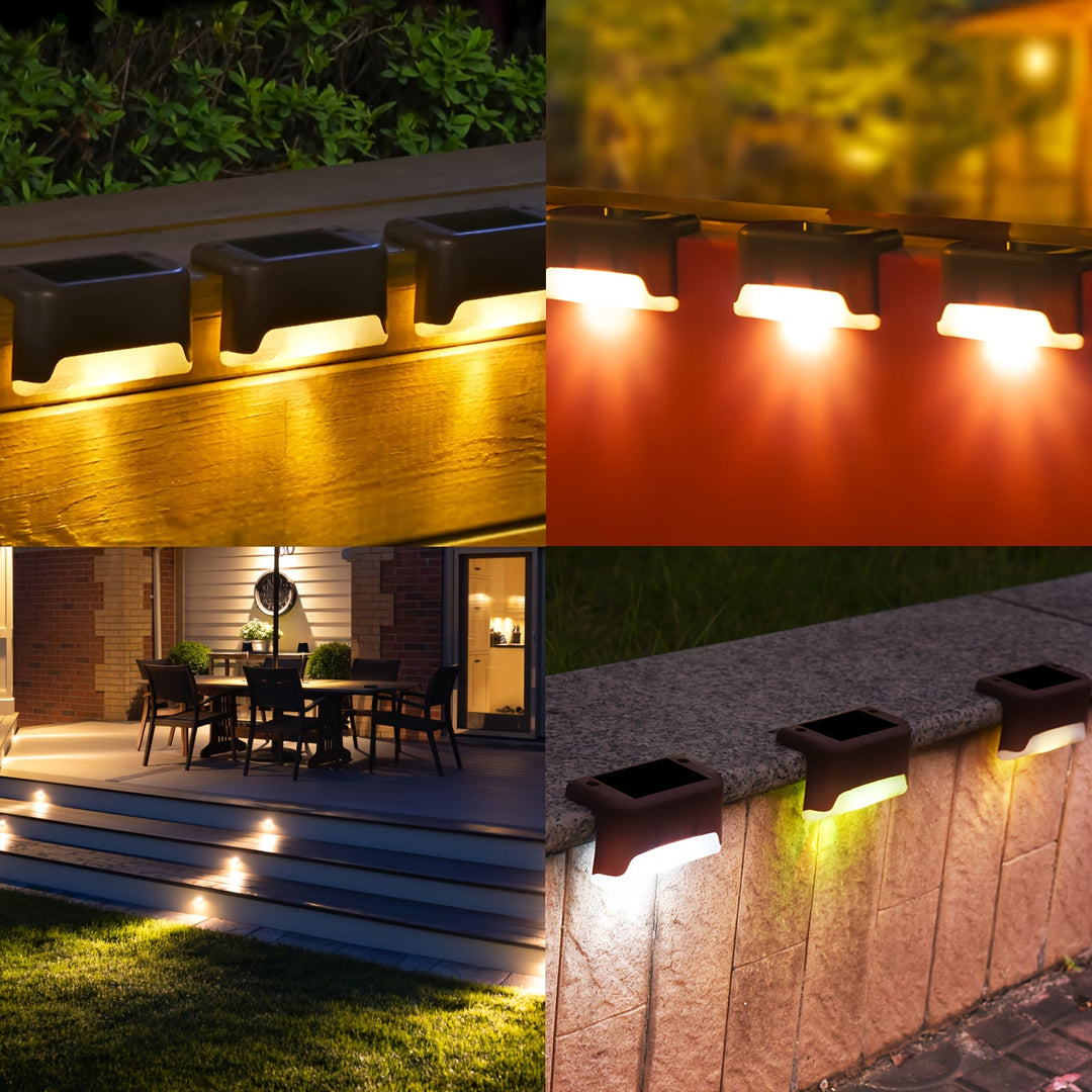Lisslune | LOVEWE 6pcs/16pcs Solarbetriebene Außen Gartenlichter - Landschaftsbeleuchtung Und, LED Solarlichter Für Haushaltsgartenanordnung, Treppen, Deck, Zaun, Terrasse, Wand, Geländerdekoration -Auto-An/Aus, 12Std Beleuchtung, Langlebig,