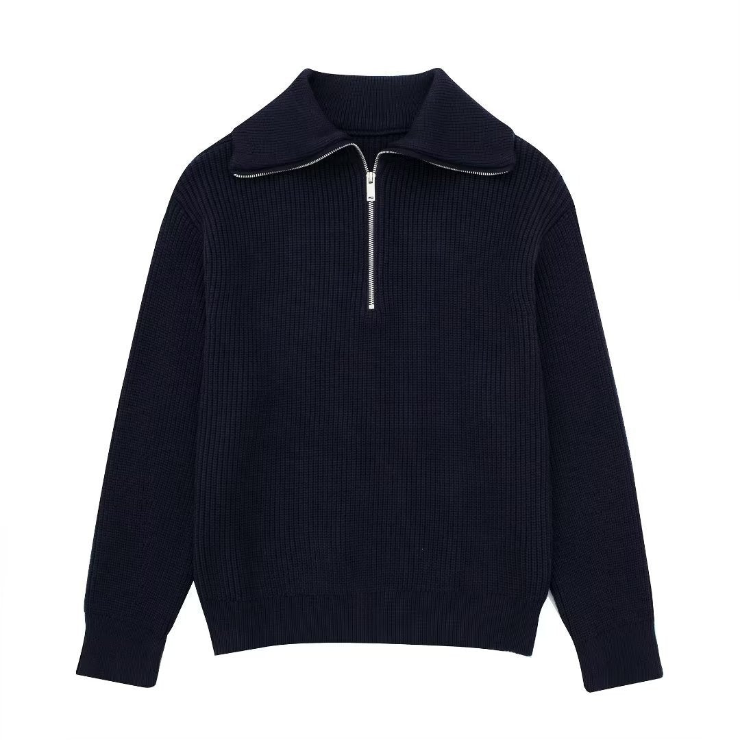 Lisslune | All Match Wool Sweater with Open Collar
