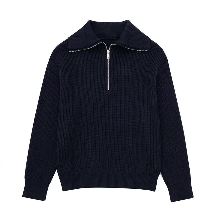 Lisslune | All Match Wool Sweater with Open Collar