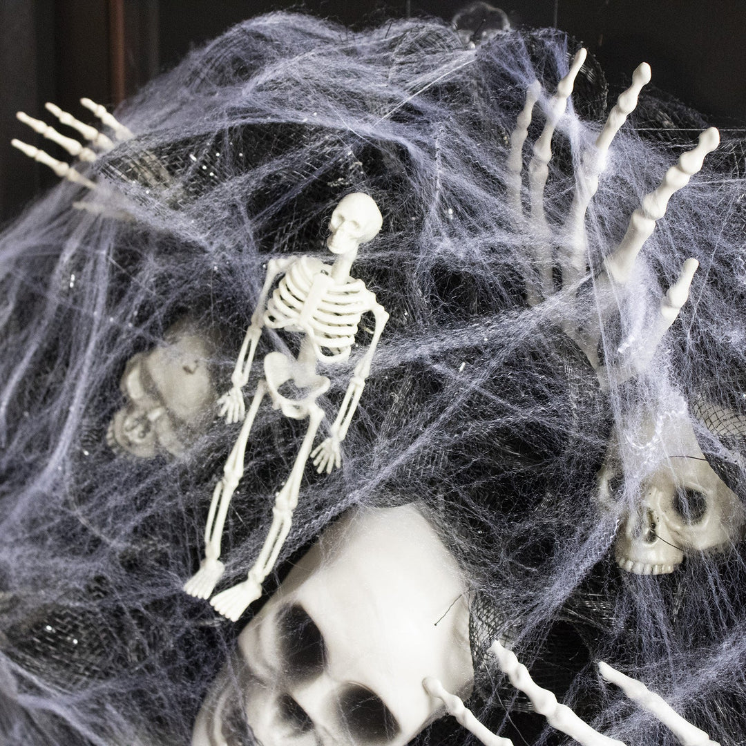Lisslune | Halloween Wreath – Mesh Skull Garland for Door and Wall Decoration