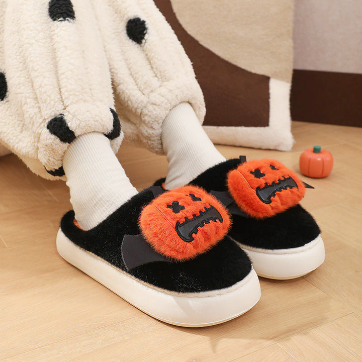 Lisslune | Spicy Feathered Pumpkin Slippers for Cozy Nights