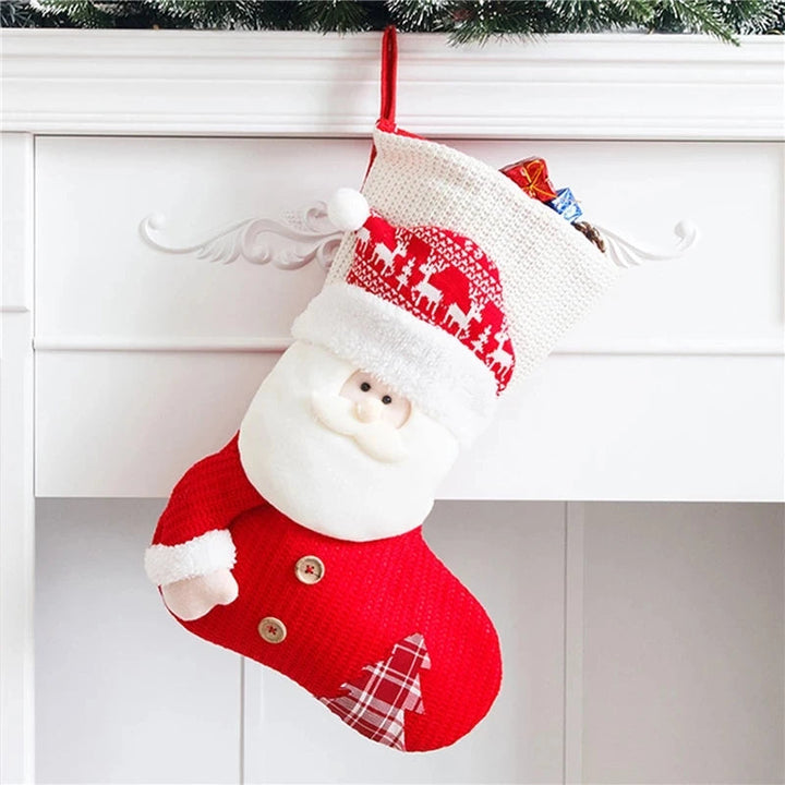 Lisslune | Gift bag Durable Large Cute Christmas Stocking Gift Bag High Capacity Felt Christmas Sock Christmas Ornaments Beautiful