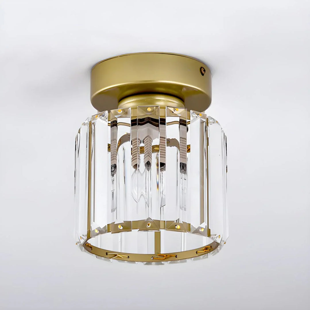 Lisslune | Modern Crystal Ceiling Light with Gold and Black Accents – Stylish Lighting for Your Home