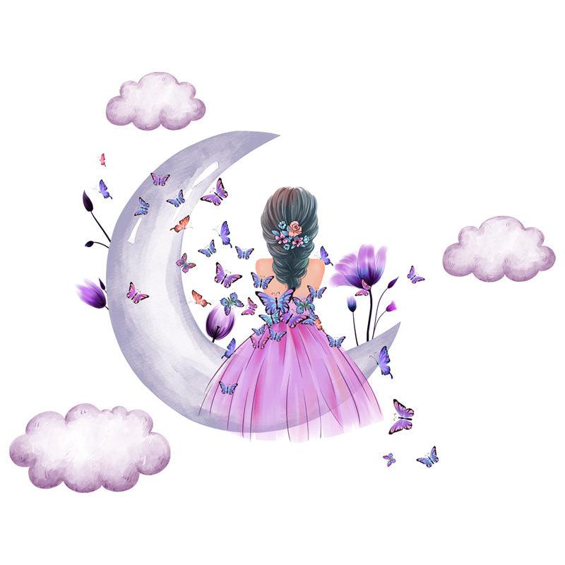 Lisslune | Celestial Butterfly Maiden PVC Wall Decor Sticker for Dreamy Room Transformation