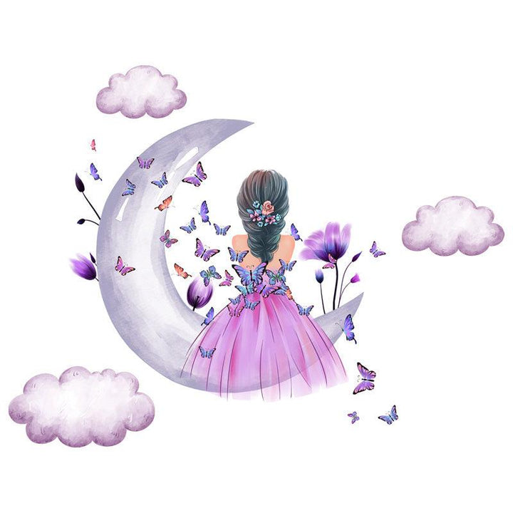 Lisslune | Celestial Butterfly Maiden PVC Wall Decor Sticker for Dreamy Room Transformation