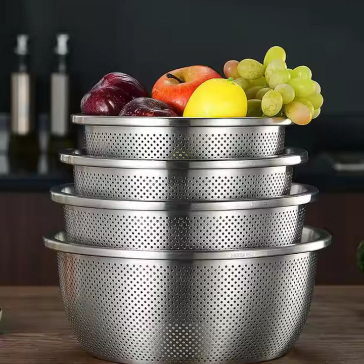 Lisslune | Rinse Mix Stainless Colander Duo Set