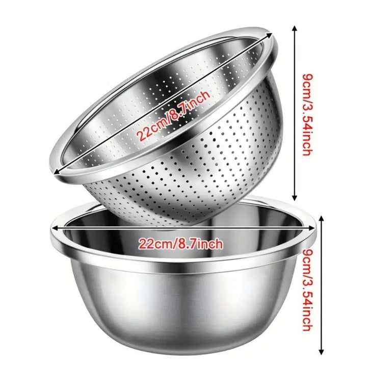 Lisslune | Rinse Mix Stainless Colander Duo Set