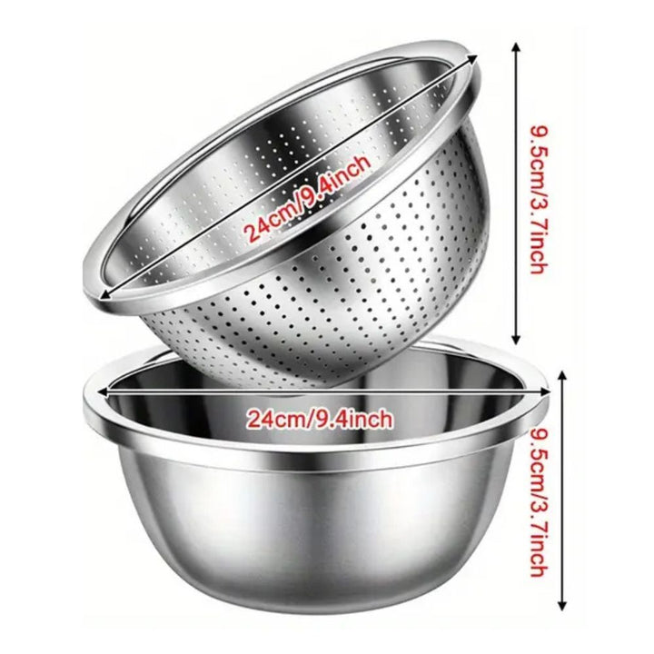 Lisslune | Rinse Mix Stainless Colander Duo Set