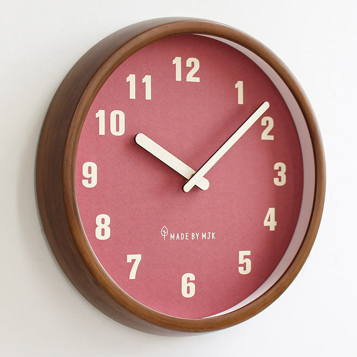 Lisslune | Natural Wooden Round Silent Wall Clock Deco Clock