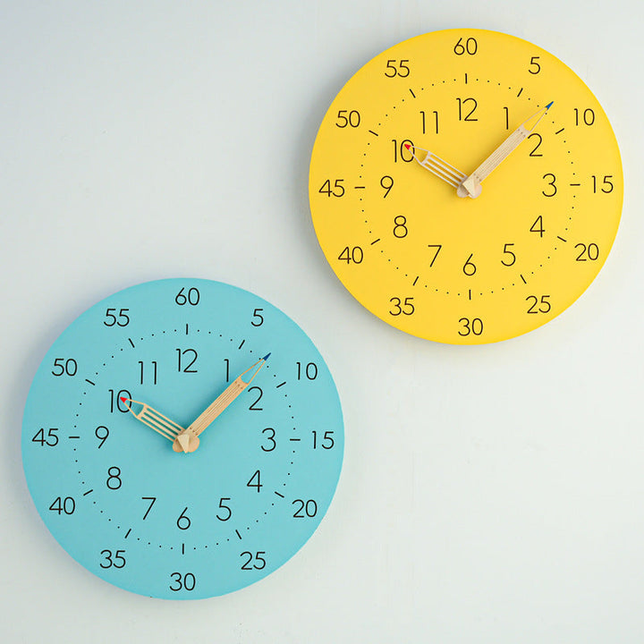 Lisslune | Learning Time Children's Room Silent Wall Clock