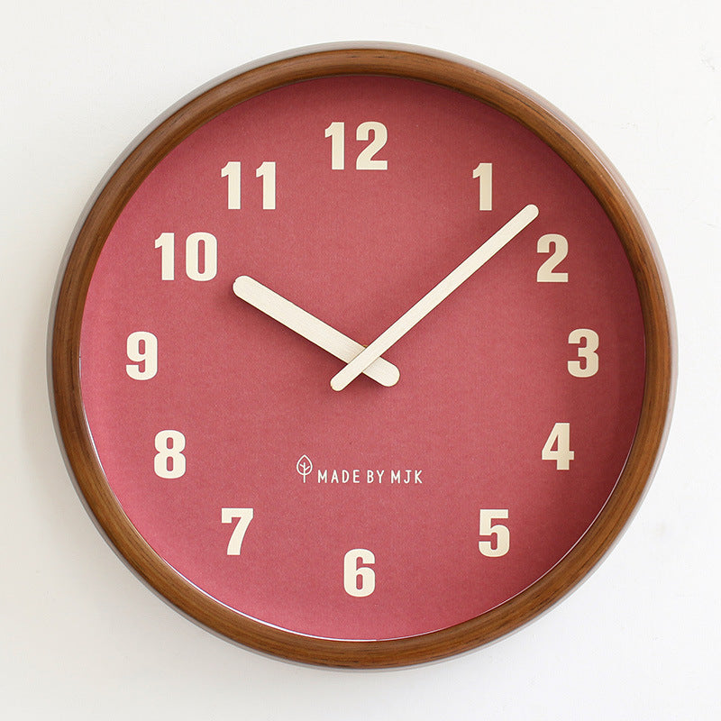 Lisslune | Natural Wooden Round Silent Wall Clock Deco Clock