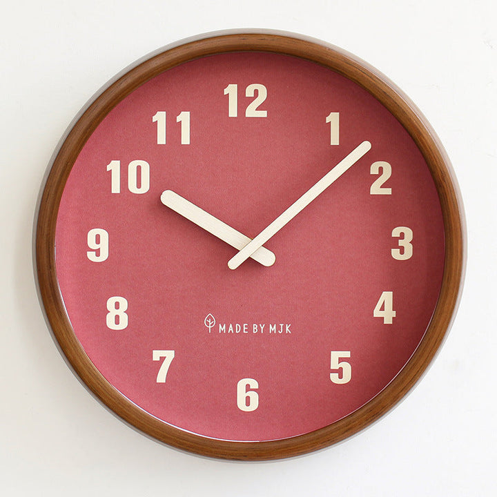 Lisslune | Natural Wooden Round Silent Wall Clock Deco Clock