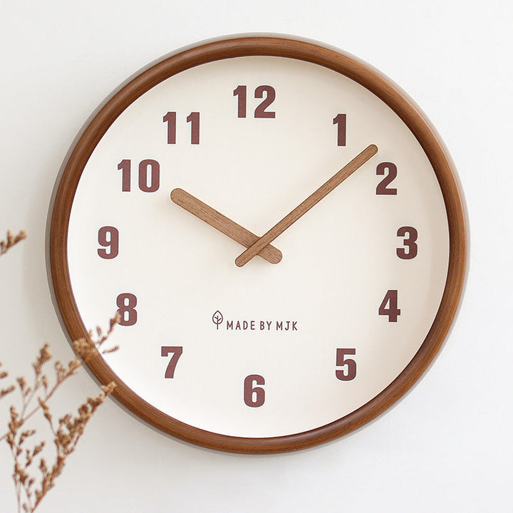 Lisslune | Natural Wooden Round Silent Wall Clock Deco Clock