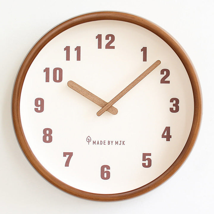 Lisslune | Natural Wooden Round Silent Wall Clock Deco Clock