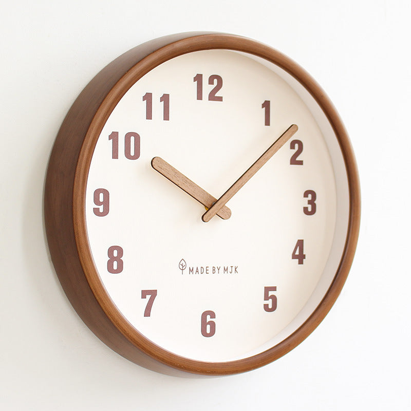 Lisslune | Natural Wooden Round Silent Wall Clock Deco Clock