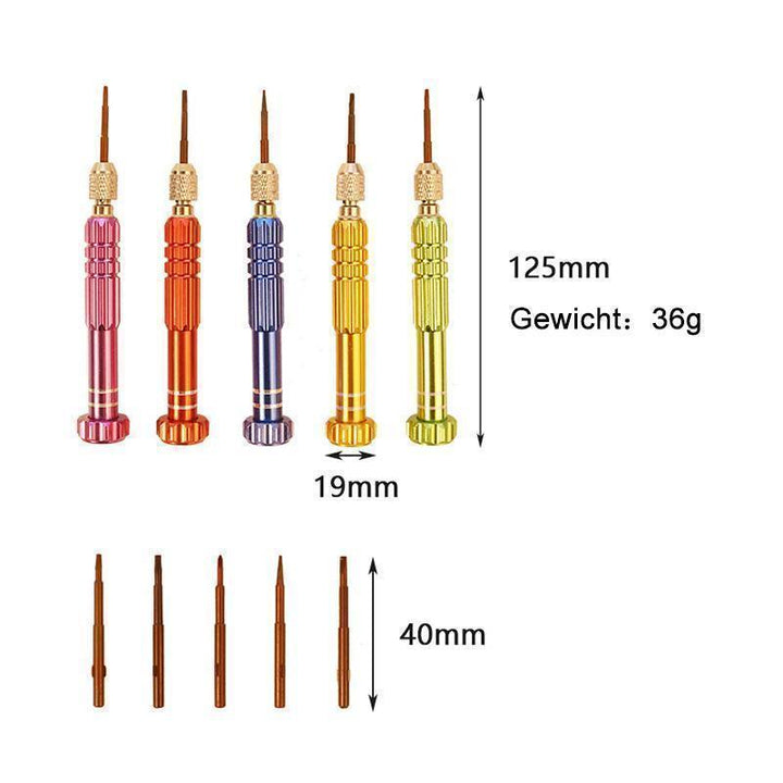 Lisslune | 5 in 1 Precision Torx Screwdriver Magnet Set Handy Watch Repair Tool Set