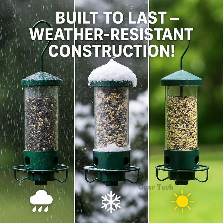 Lisslune | Squirrel Proof Bird Feeder | Heavy-Duty Metal, Multi-Feeding Ports & Ideal for Backyard Birdwatching