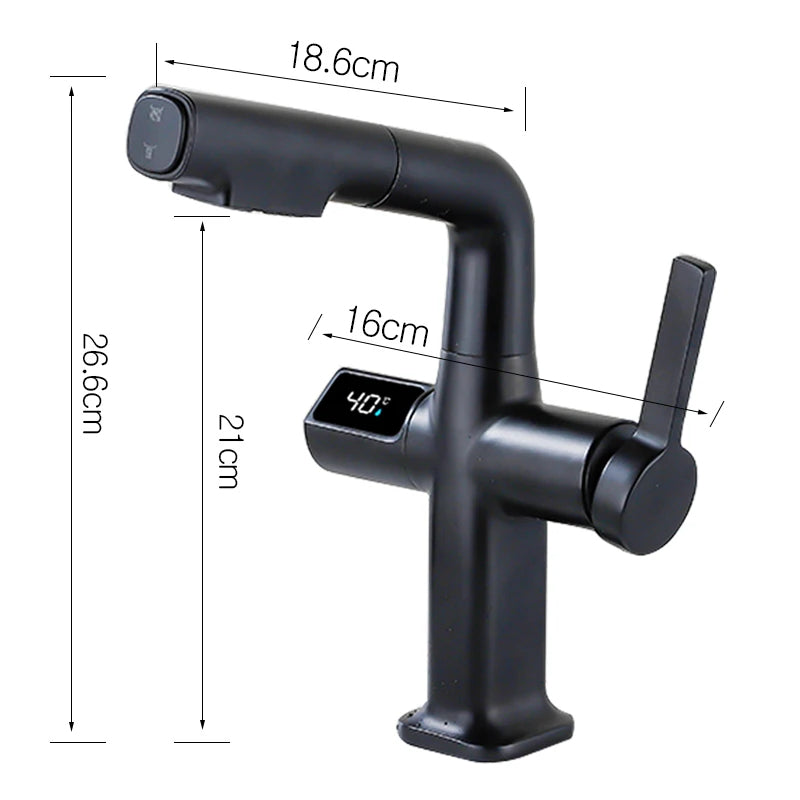 Lisslune | Elegant House Brass Aqua View Bathroom Digital Faucet