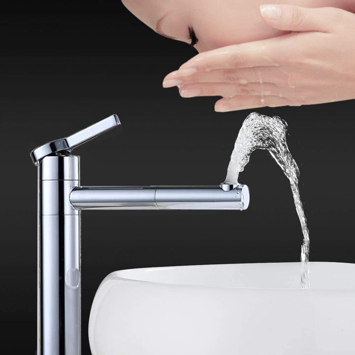 Lisslune | Double 360° swivel High sink mixer Chrome faucet Bathroom for sink in bathroom fittings