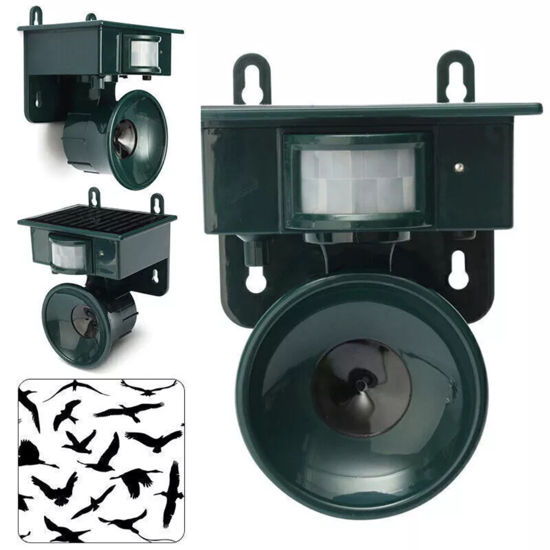 Lisslune | TerraGuard – Weatherproof Solar Bird Repeller with PIR Motion Sensor & Natural Sound Deterrent