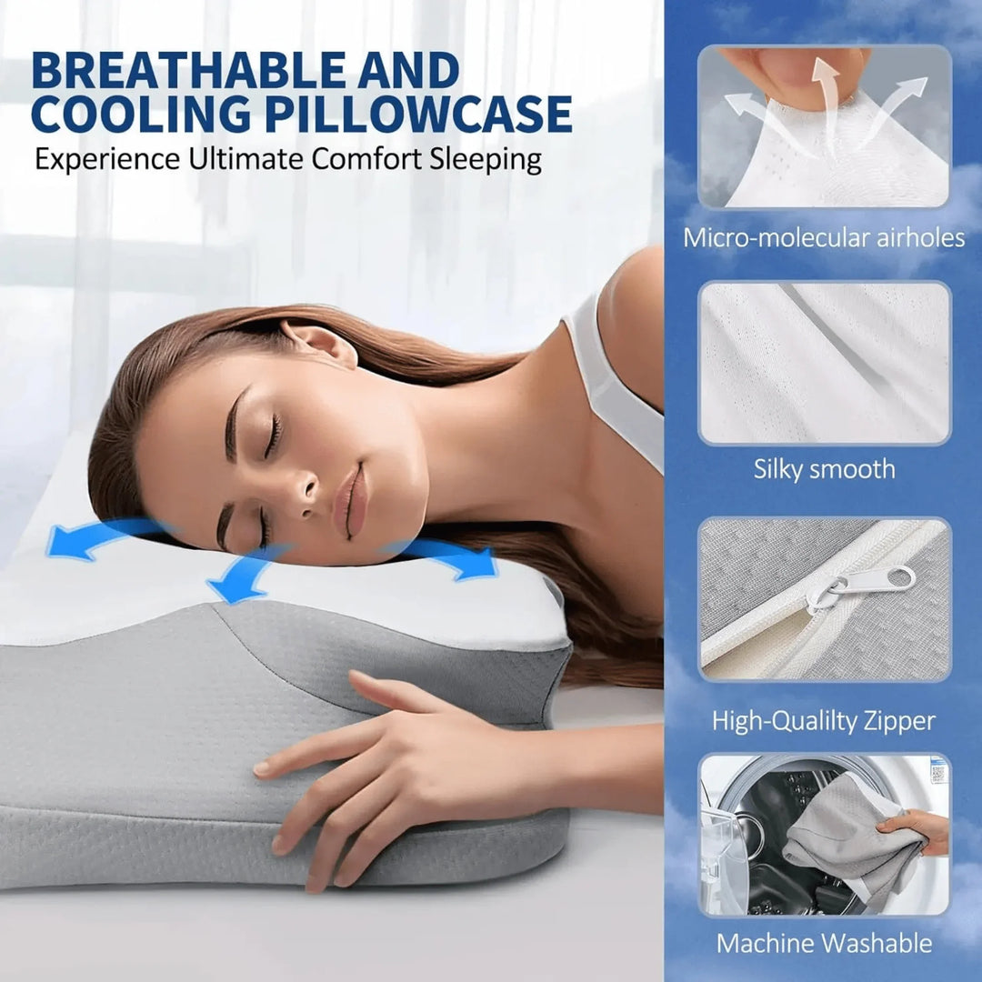 Lisslune | Butterfly Memory Foam Pillow - Orthopedic Pain Relief Shaped Pillow