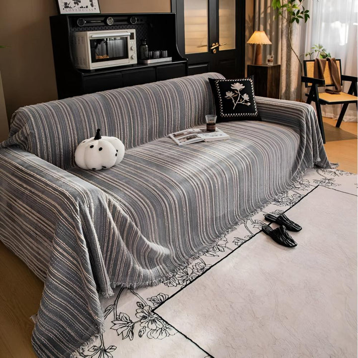 Lisslune | Regal Stripes Chenille Sofa Cover