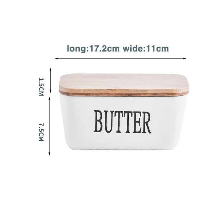 Lisslune | Rectangular Ceramic Butter Dish Sealed Storage Container Western Cheese Jug Butter Glass for Storage for Restaurant 15x8.5 cm
