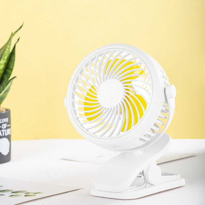 Lisslune | Portable Clamp Fan with 360° Rotation – USB & Rechargeable Battery
