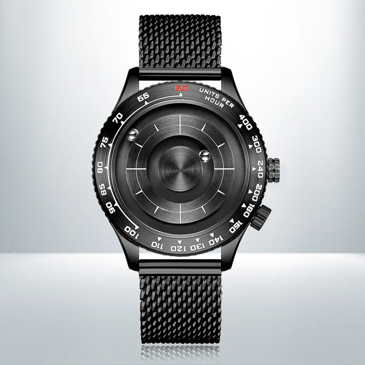 Lisslune | Cool Magnetic Levitation Men Watch, with No Mirror Design, Quartz Movement, Steel Strap & Waterproof
